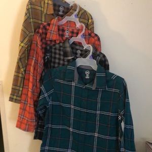 Bundle of 4 boys long sleeve plaid woven shirts